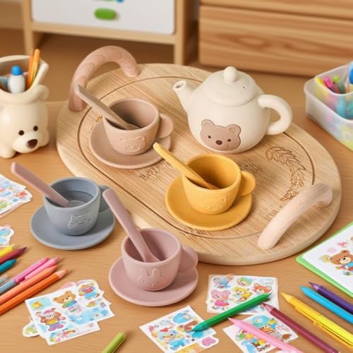 Teeservice Kinder Silikon, Teeservice Für Kinderküche, Kindergeschirr TeeserviceSet, Silikon Spielküche Zubehör, Teeparty Spielküche Rollenspiele Geschenk Für Mädchen Und Jungens Teeservice Kinder Silikon, Teeservice Für Kinderküche, Kindergeschirr TeeserviceSet, Silikon Spielküche Zubehör, Teeparty Spielküche Rollenspiele Geschenk Für Mädchen Und Jungens von Qidures