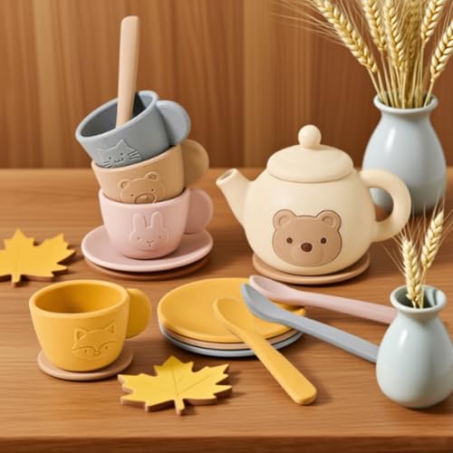 Teeservice Kinder Silikon, Teeservice Für Kinderküche, Kindergeschirr TeeserviceSet, Silikon Spielküche Zubehör, Teeparty Spielküche Rollenspiele Geschenk Für Mädchen Und Jungens Teeservice Kinder Silikon, Teeservice Für Kinderküche, Kindergeschirr TeeserviceSet, Silikon Spielküche Zubehör, Teeparty Spielküche Rollenspiele Geschenk Für Mädchen Und Jungens von Qidures