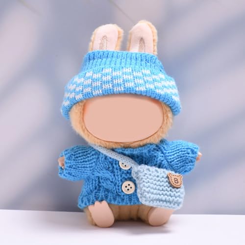 Puppen-Kleidung aus Plüsch, 17 cm, für Labubu, Puppenkleidung, Hut, für 17 cm, La Bubu Ersatzkleidung für Themenpartys und Fotoshootings (F) von Qiebenav