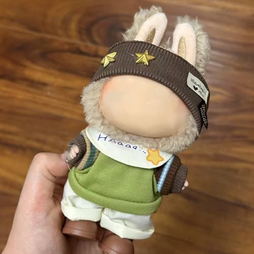 Puppenkleidung aus Plüsch, 17 cm für Labubu, Zubehör für Labubu-Puppen, Kleidung für Plüschpuppen, niedlich, Mini-Plüschpuppe, Kleidung für 17 cm, Labubu Plush Doll (G) von Qiebenav