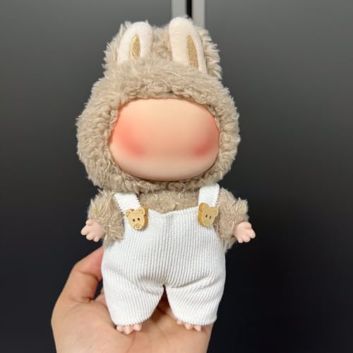 Puppenkleidung aus Plüsch, 17 cm für Labubu, Zubehör für Labubu-Puppen, Kleidung für Puppen aus Plüsch, niedliche Mini-Puppe aus Plüsch, Kleidung für 17 cm, Labubu Plush Doll (H) von Qiebenav