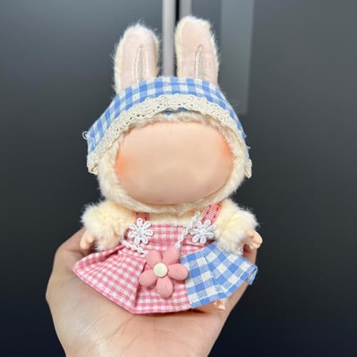 Puppenkleidung aus Plüsch, 17 cm für Labubu Puppen, Zubehör für Labubu-Puppen, Kleidung für Plüschpuppen, niedlich, Mini-Plüschpuppe, Kleidung für 17 cm, Labubu Plush Doll (B) von Qiebenav