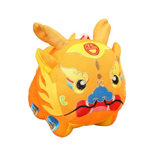 Qiebenav Drache Plüschpuppe, Drachen Maskottchen Stoff China Drache Jahrestagung Geschenk Puppe festliche Kinder weichen Plüsch Schreibtisch Dekoration Neujahr Angebot Jahr Gelb von Qiebenav