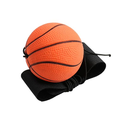 Qiebenav Langlebiges Handballspiel-Gameplay-Armband, Kinderspielzeug, federnd mit Handgelenkschlaufe für Outdoor-Übungen, kompakt, tragbar, Rebound-Kinder, robust, elastisch Orange von Qiebenav