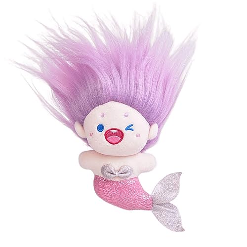 Qiebenav Meerjungfrau baumwolle puppen spielzeug, Mädchen Schlafzimmer Dekor Bunte Flauschige Haar Gefüllte Plüschtiere Home Dekoration Weiche Plüsch Spielzeug DIY Frisur 14 cm Höhe Kleine von Qiebenav