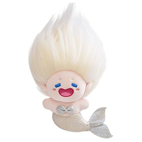 Qiebenav Meerjungfrau baumwolle puppen spielzeug, Mädchen Schlafzimmer Dekor Bunte Flauschige Haar Gefüllte Plüschtiere Home Dekoration Weiche Plüsch Spielzeug DIY Frisur 14 cm Höhe Kleine von Qiebenav