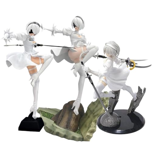 Qigmhua 2B Yorha Figur Anime No.2 Type B Statue Schwarz-Weiß-Stil Anime-Mädchen Actionfigur 2B mit Schwertern PVC-Modell Dekoration Qigmhua 2B Yorha Figur Anime No.2 Type B Statue Schwarz-Weiß-Stil Anime-Mädchen Actionfigur 2B mit Schwertern PVC-Modell Dekoration von Qigmhua
