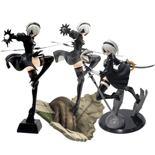 Qigmhua 2B Yorha Figur Anime No.2 Type B Statue Schwarz-Weiß-Stil Anime-Mädchen Actionfigur 2B mit Schwertern PVC-Modell Dekoration Qigmhua 2B Yorha Figur Anime No.2 Type B Statue Schwarz-Weiß-Stil Anime-Mädchen Actionfigur 2B mit Schwertern PVC-Modell Dekoration von Qigmhua