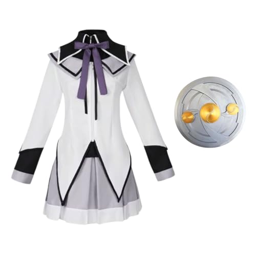 Qigmhua Anime Cosplay Akemi Homura Kostüm Halloween Mit Homura Akemi Shield Anime-Frauen-Cosplay Uniform Kleid Anzug von Qigmhua