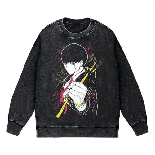 Qigmhua Anime Sweatshirts Mash Burnedead/Lemon Irvine/Lance Crown Pullover Langärmelige Cartoon Motiven 3D Druck Hoodies Vintage Wash Herren Damen von Qigmhua