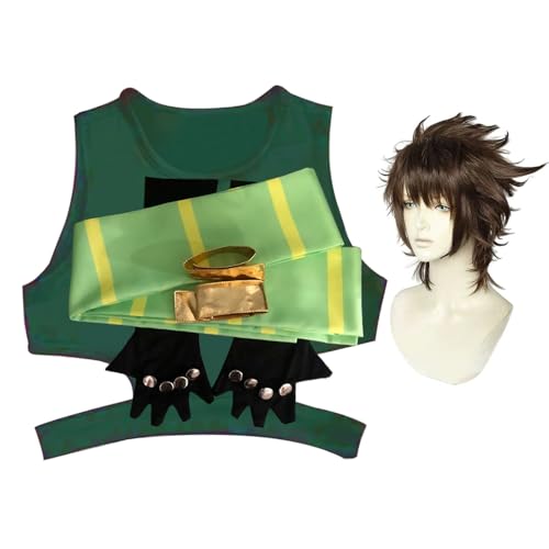 Qigmhua JJBA Cosplay Joseph Joestar/Kishibe Rohan Kostüm Anime-Männer-Cosplay Outfits mit Accessoires Halloween Rollenspiel Kostümanzüge von Qigmhua