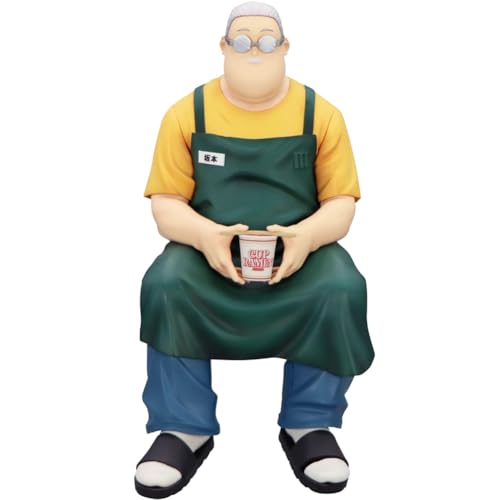Qigmhua Sakamoto Taro Figur Anime Actionfigur Sakamoto Taro Modell PVC Sitzend Statue Handemade 15cm Nudelstopper Ornamente von Qigmhua