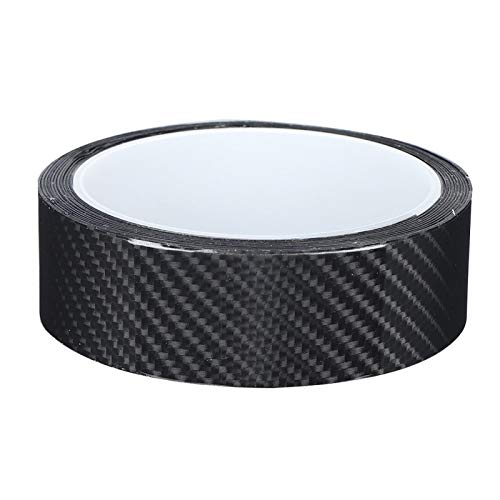 Auto Tür Aufkleber, Schwarze Kohlefaser schützende Film Autotür Kantenschutz Anti Kratzer Aufkleber wasserdichte Wrap Rolle ohne Blasen Auto Selbstklebender Schutz (7CM*3M) von Qiilu