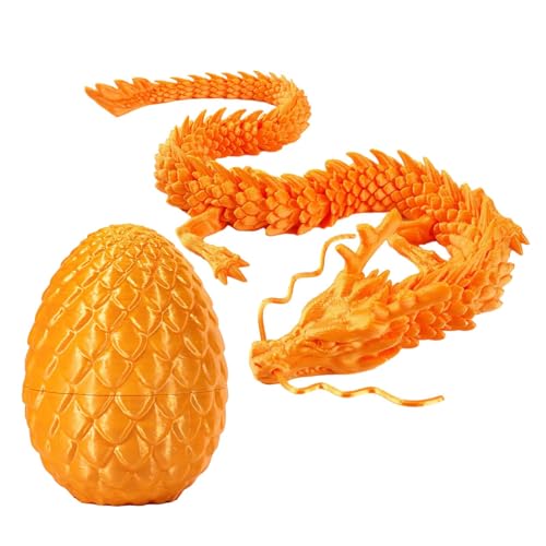 Qikam 3D Gedrucktes Drachenei Beweglicher Kristalldrache Geheimnisvolle Drachen Spielzeug Realistische Drachen Figuren Flexible Gelenke Easter Drachenei Spielzeug für Kinder und Erwachsene von Qikam