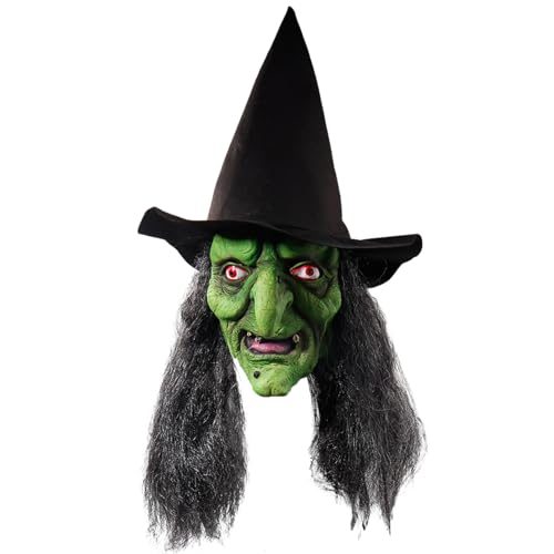 Qikam Halloween Maske Horror Hexenmaske Latex Hexe Gesichtsmaske Halloween Kostüm Zubehör Halloween Masquerade Party Cosplay Props Für Männer Und Frauen von Qikam