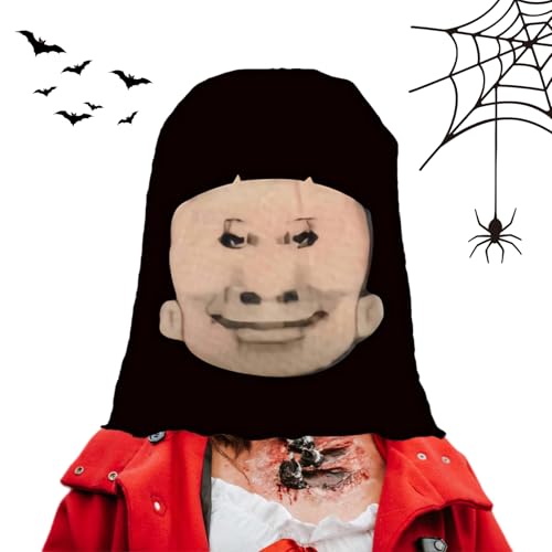 Qikam Kinder Halloween Gesichtsmaske,Lustige 3D Kinder Gesichtsbedeckung Halloween | Sonnenschutz Kopfbedeckung Partyzubehör Für Erwachsene Outdoor Abenteuer von Qikam