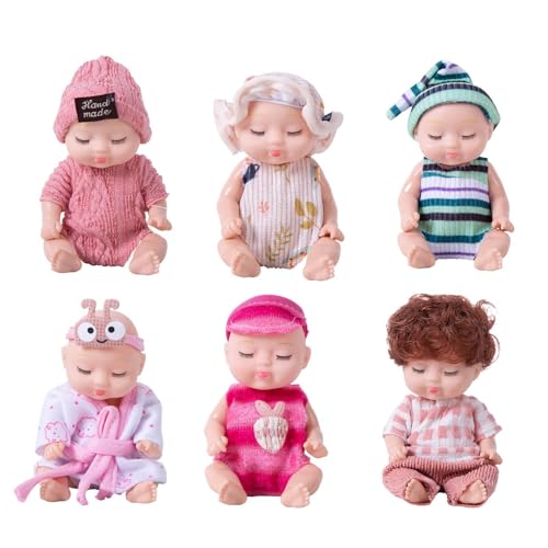 Qikam Kleines wiedergeborenes Puppenset, realistische Schlafpuppen, 6X süße wiedergeborene Mädchenpuppe 3 Zoll, Realistische Prinzessinnen-Puppe, Rollenspiel-Requisiten mit wechselnder Kleidung für Qikam Kleines wiedergeborenes Puppenset, realistische Schlafpuppen, 6X süße wiedergeborene Mädchenpuppe 3 Zoll, Realistische Prinzessinnen-Puppe, Rollenspiel-Requisiten mit wechselnder Kleidung für von Qikam