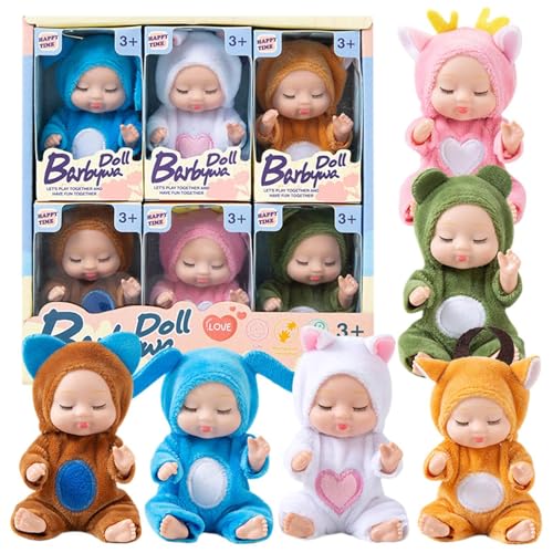Qikam Realistische schlafende Puppen, wiedergeborenes schlafendes - 6X süße wiedergeborene Mädchenpuppe 3 Zoll,Realistische Prinzessinnen-Puppe, Rollenspiel-Requisiten mit wechselnder Kleidung für Qikam Realistische schlafende Puppen, wiedergeborenes schlafendes - 6X süße wiedergeborene Mädchenpuppe 3 Zoll,Realistische Prinzessinnen-Puppe, Rollenspiel-Requisiten mit wechselnder Kleidung für von Qikam