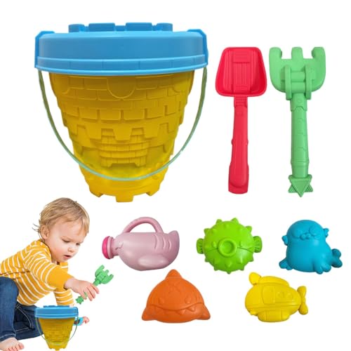 Qikam Strandsandspielzeugset, Kids Beach Sand Toy Set,Interaktives lustiges 8X/Set Beach Playset - Schaufel Rechenformen, Sandburgspielzeug für Kinder, und Mädchen Qikam Strandsandspielzeugset, Kids Beach Sand Toy Set,Interaktives lustiges 8X/Set Beach Playset - Schaufel Rechenformen, Sandburgspielzeug für Kinder, und Mädchen von Qikam