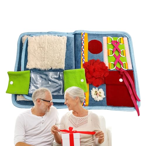 Qikam Zappeldecke, Zappeldecke für Demenz,Aktivitäten Pad Sensorische Decke für ältere Menschen | Fidget-Decke für Erwachsene mit Demenz, vielseitiges Fidget-Spielzeug mit Gedächtnisverlust für von Qikam