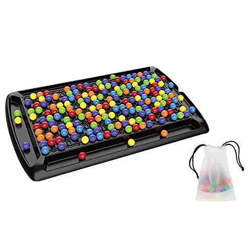 Rainbow Chess Board, Checker Board Und Farbige Perlen Rainbow Perlen Elimination Board Spiel, Ball Matching Toy Fun Board Spiel Desktop Puzzle Spielzeug, Einfach Zu Spielen von Qikam