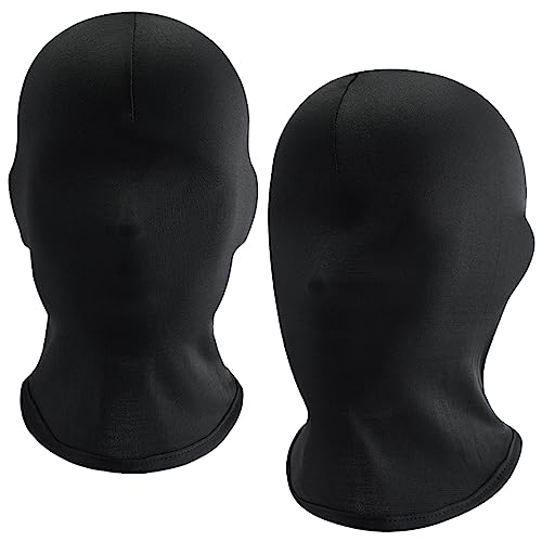 QincLing 2 Stück Vollgesichtsmaske, Vollgesichtsmaske Halloween Kopfmaske Schwarz Gesichtslose Maske Spielzeug Masken von QincLing