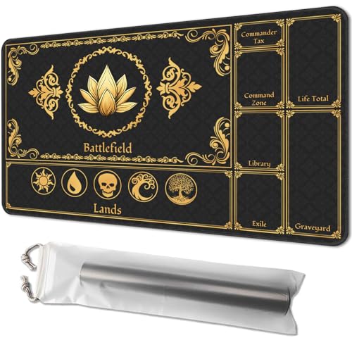 Playmat für MTG, Größe 61 x 35,6 cm, personalisierte TCG-Kartenspielmatte für Magic The Gathering-Spieler - einzigartig, ideal für Kartenspiel-Enthusiasten, Schwarz von Qindaiwen