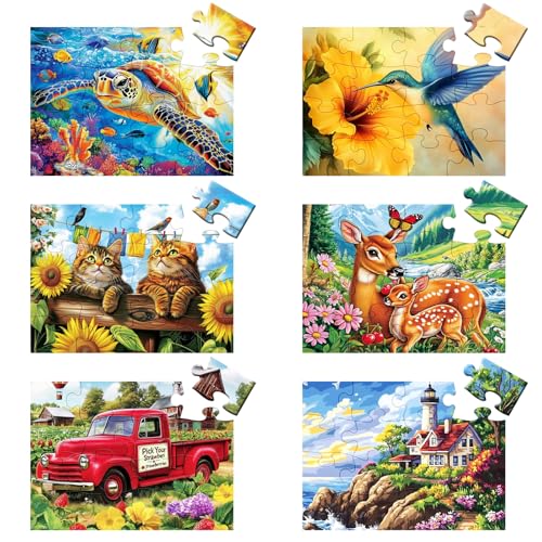 6 Packungen 16 große Teile Puzzle für Senioren, Demenz Alzheimer Produkte Aktivitäten für ältere Erwachsene, einfaches Puzzle Alzheimers Gedächtnis kognitives Spiel Geschenk für Patienten im 6 Packungen 16 große Teile Puzzle für Senioren, Demenz Alzheimer Produkte Aktivitäten für ältere Erwachsene, einfaches Puzzle Alzheimers Gedächtnis kognitives Spiel Geschenk für Patienten im von Qingdewan