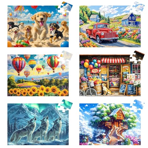 6 Packungen 36 große Teile Puzzle für Senioren, Senioren Puzzles für ältere Erwachsene, Puzzles Aktivitäten für Senioren, Geschäft und Aurora Wolf Puzzles 6 Packungen 36 große Teile Puzzle für Senioren, Senioren Puzzles für ältere Erwachsene, Puzzles Aktivitäten für Senioren, Geschäft und Aurora Wolf Puzzles von Qingdewan