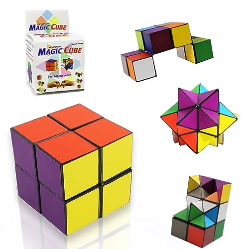 Euklidischer Würfel Cube Magic Cube，2 in 1 Zaubersternwürfel, 3D-Puzzle-Würfel, Infinity Cube für Schneller und Präziser mit Lebendigen Farben von Qingriver