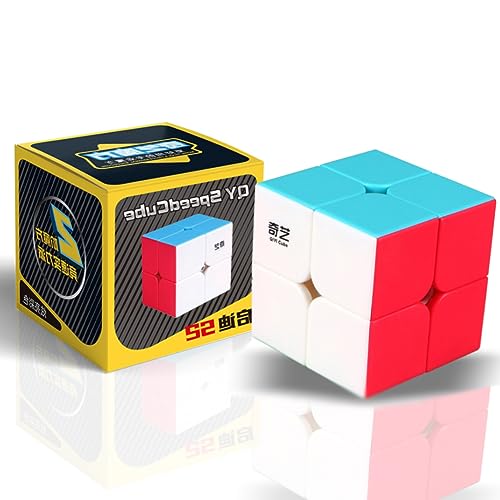Speed Cube 2x2x2 Zauberwürfel 2x2 Magischer Würfel Speedcube，Einfaches Drehen & Glatt Spiel & Lebendige Farben, Speedcube 3D Puzzle Spiele für Kinder Erwachsene von Qingriver