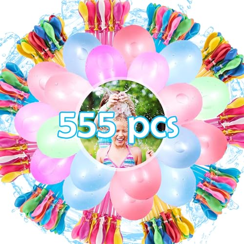 Qingshui Wasserbomben Selbstschließend, 555 Stück Wasserballons, 60 Sekunden Schnellfüller, Wasser Luftballons mit 4 Wasserhahn Anschluss, Bunt Water Balloons, für Kinder, Party, Sommer, Draussen Qingshui Wasserbomben Selbstschließend, 555 Stück Wasserballons, 60 Sekunden Schnellfüller, Wasser Luftballons mit 4 Wasserhahn Anschluss, Bunt Water Balloons, für Kinder, Party, Sommer, Draussen von Qingshui