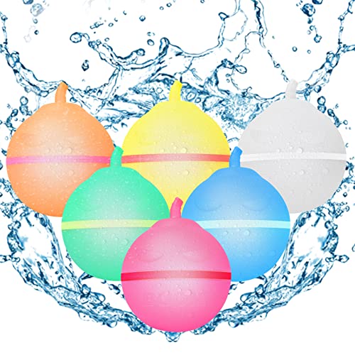 6 PCS Wasserbomben Selbstschließend Schnellfüller Wasserbomben Gemischt Wasserball für Kinder Sommer Draussen von Qingxiaotu