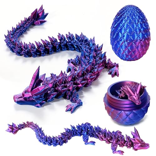 3D-Gedruckter Drache,3D Gedrucktes Drachenei Geheimnisvolle Drachen Spielzeug,3D-Gedruckter Drache im Ei im Inneren Heimbüro Schreibtischdekoration Erwachsene Kinder Geschenke Spielzeug.(Laserviolett) von Ambolio