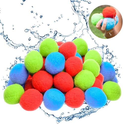 Wasserbomben 50 Stück Wasserbomben Selbstschließend Set Schnellfüller Wasserballons Gemischt Wasserball für Kinder Sommer Draussen von Qingxiaotu