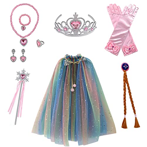 Qingzhuan Kostüm Prinzessin Mädchen,Chromatische Prinzessin Umhang Mädchen mit rosa Krone Schmuck Perücke Handschuhe Geburtstag Kostüme Rollenspiel Set Qingzhuan Kostüm Prinzessin Mädchen,Chromatische Prinzessin Umhang Mädchen mit rosa Krone Schmuck Perücke Handschuhe Geburtstag Kostüme Rollenspiel Set von Qingzhuan