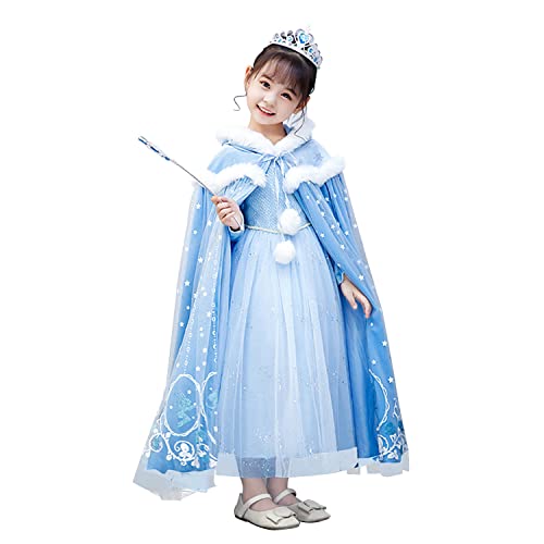 Qingzhuan Prinzessin Kapuzenumhang Kostüm, Mantel für Mädchen Prinzessin dicken Mantel Dress Up Kleidung für Halloween Weihnachten Karneval Cosplay-Blau,L Qingzhuan Prinzessin Kapuzenumhang Kostüm, Mantel für Mädchen Prinzessin dicken Mantel Dress Up Kleidung für Halloween Weihnachten Karneval Cosplay-Blau,L von Qingzhuan