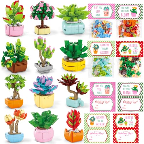 Qinline Valentinstagsgeschenke für Kinder im Alter von 6–12 Jahren, 24 Stück, Sukkulenten, pfirsichfarbene Bausteine mit Geschenkkarten für Schule, Klassenzimmer, Großpackung für Jungen, Mädchen, Qinline Valentinstagsgeschenke für Kinder im Alter von 6–12 Jahren, 24 Stück, Sukkulenten, pfirsichfarbene Bausteine mit Geschenkkarten für Schule, Klassenzimmer, Großpackung für Jungen, Mädchen, von Qinline