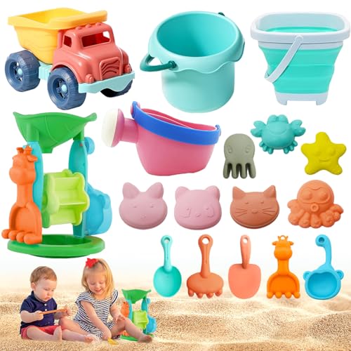Sandspielzeug Strandspielzeug Kinder,17 Stück Strand Spielzeug Set, Sandkasten Spielzeug mit Faltbares Eimer,Schaufel, für ab 1-5 Jungen Mädchen Sandspielzeug Strandspielzeug Kinder,17 Stück Strand Spielzeug Set, Sandkasten Spielzeug mit Faltbares Eimer,Schaufel, für ab 1-5 Jungen Mädchen von Qintora