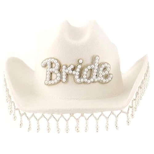 QishGO Brief Braut Cowboyhut für Braut Rollenspiel Kostüm Cowgirl Hut Hochzeit Party Hut Junggesellinnenabschied Foto Hut Kopfbedeckung QishGO Brief Braut Cowboyhut für Braut Rollenspiel Kostüm Cowgirl Hut Hochzeit Party Hut Junggesellinnenabschied Foto Hut Kopfbedeckung von QishGO