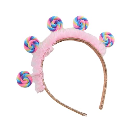 QishGO Haarreif für Kleinkinder, plissiert, Spitze, Lutscher-Form, für Vergnügungstag, Party, Festival, Haarreif für Paare, Kopfschmuck 2 QishGO Haarreif für Kleinkinder, plissiert, Spitze, Lutscher-Form, für Vergnügungstag, Party, Festival, Haarreif für Paare, Kopfschmuck 2 von QishGO