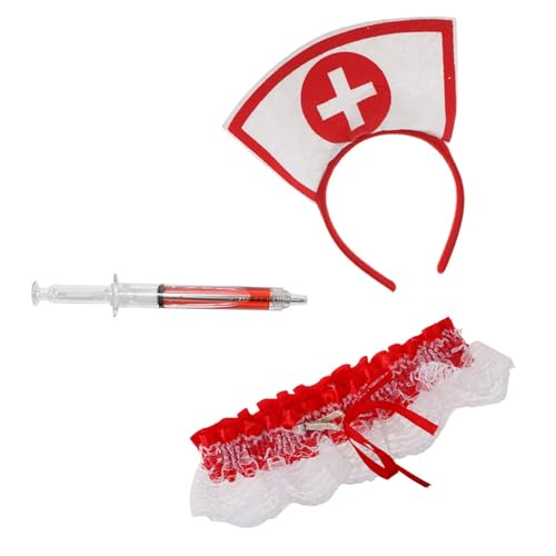 QishGO Halloween-Kostüm, Cosplay, Krankenschwester, Stirnband, Stift, Stethoskop, Oberschenkel, Kette, Erwachsenenkostüm-Set, Halloween-Zubehör QishGO Halloween-Kostüm, Cosplay, Krankenschwester, Stirnband, Stift, Stethoskop, Oberschenkel, Kette, Erwachsenenkostüm-Set, Halloween-Zubehör von QishGO