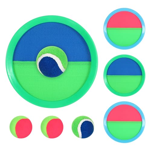 Klettballspiel,Ostergeschenke Kinder, Wasserspielzeug Kinder Outdoor, 4 Fänge, 2 harte Bälle und 2 weiche Bälle,Ideal für den Einsatz im Freien, z. B. in Parks, an Stränden, in Hinterhöfen und im Haus Klettballspiel,Ostergeschenke Kinder, Wasserspielzeug Kinder Outdoor, 4 Fänge, 2 harte Bälle und 2 weiche Bälle,Ideal für den Einsatz im Freien, z. B. in Parks, an Stränden, in Hinterhöfen und im Haus von Qiuruoo