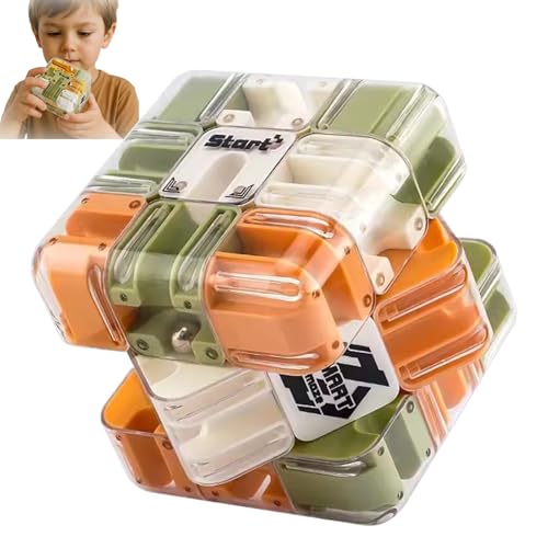 Großes Labyrinth 3D Puzzle Labyrinth Würfel - Spannendes Denkspielzeug, Intelligenter Rollerball mit Hohem Schwierigkeitsgrad, Fördert Logisches Denken(1PC) von Qixfyze