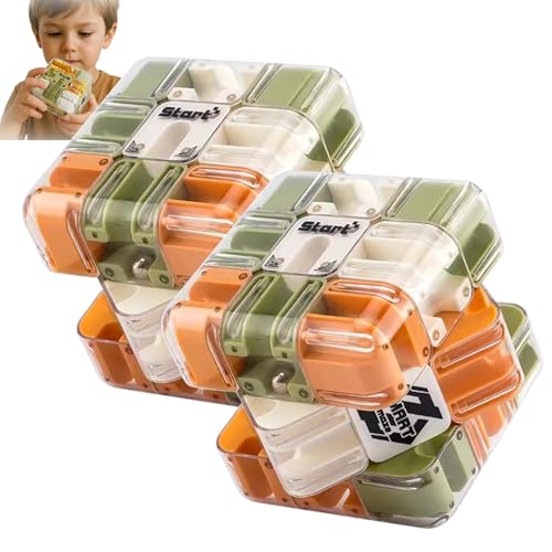 Großes Labyrinth 3D Puzzle Labyrinth Würfel - Spannendes Denkspielzeug, Intelligenter Rollerball mit Hohem Schwierigkeitsgrad, Fördert Logisches Denken(2PCS) von Qixfyze