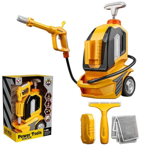 Kids Water Pressure Washer Tools and Toys, Clean Toy Set with Hnadheld Sprayer, Scraper, Sponge & Rag, Role Playing Car Manual Pressure Washerwasher,Toy Gift for Boys Girls Ages 3+ von Qixfyze