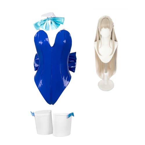 Qixiaan Asuma Toki Cosplay Kostüm Set mit Perücke und Zubehör Blau Slim Fit Bodysuit Frauen Anime Asuma Toki Cosplay Outfit für Halloween Anime Rollenspiel Qixiaan Asuma Toki Cosplay Kostüm Set mit Perücke und Zubehör Blau Slim Fit Bodysuit Frauen Anime Asuma Toki Cosplay Outfit für Halloween Anime Rollenspiel von Qixiaan
