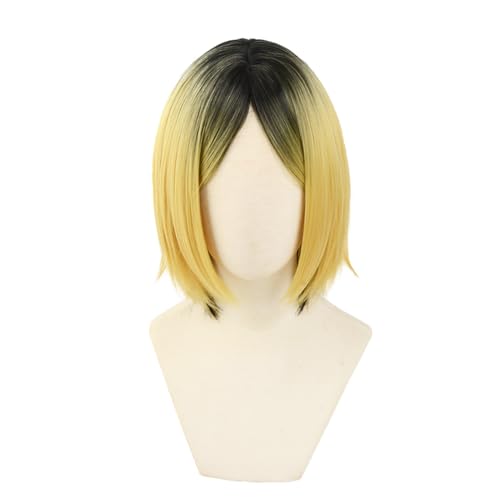 Qixiaan Kenma Kozume Cosplay Kostüm mit Perücke Schuluniform Langarm Kenma Kozume Cosplay Outfit Komplettes Set für Halloween Party für Männer Frauen von Qixiaan