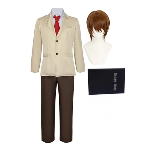 Qixiaan Light Yagami Cosplay Kostüm Anime Schuluniform Anzug Outfits Komplettset Rollenspiel für Karneval Halloween Party von Qixiaan