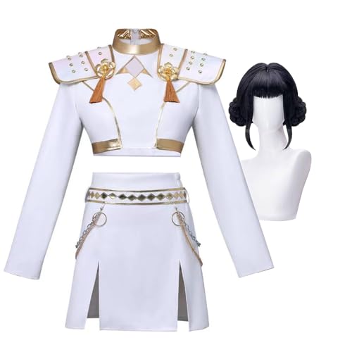 Qixiaan Rumi/Mira/Zoey Cosplay Kostüm Full Set Langarm Jacke Rock Frauen Weiß Uniform Kleid mit Perücke für Karneval Halloween Rollenspiel Outfits Qixiaan Rumi/Mira/Zoey Cosplay Kostüm Full Set Langarm Jacke Rock Frauen Weiß Uniform Kleid mit Perücke für Karneval Halloween Rollenspiel Outfits von Qixiaan